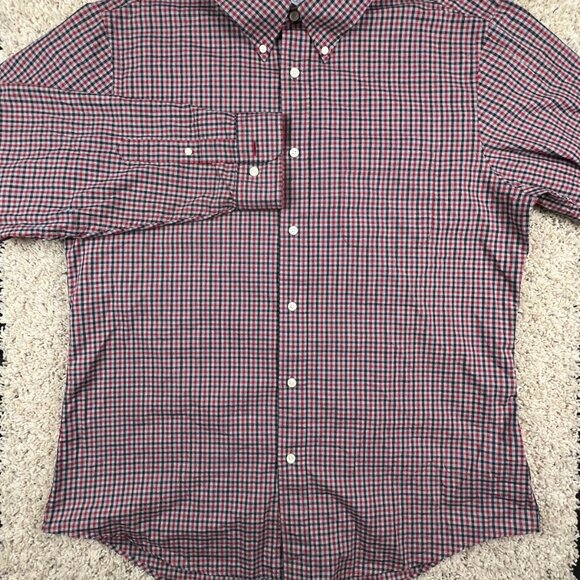 Brooks Brothers Mens Button Up Shirt Red Blue Gray Plaid XL Regent Fit Cotton - Picture 4 of 8